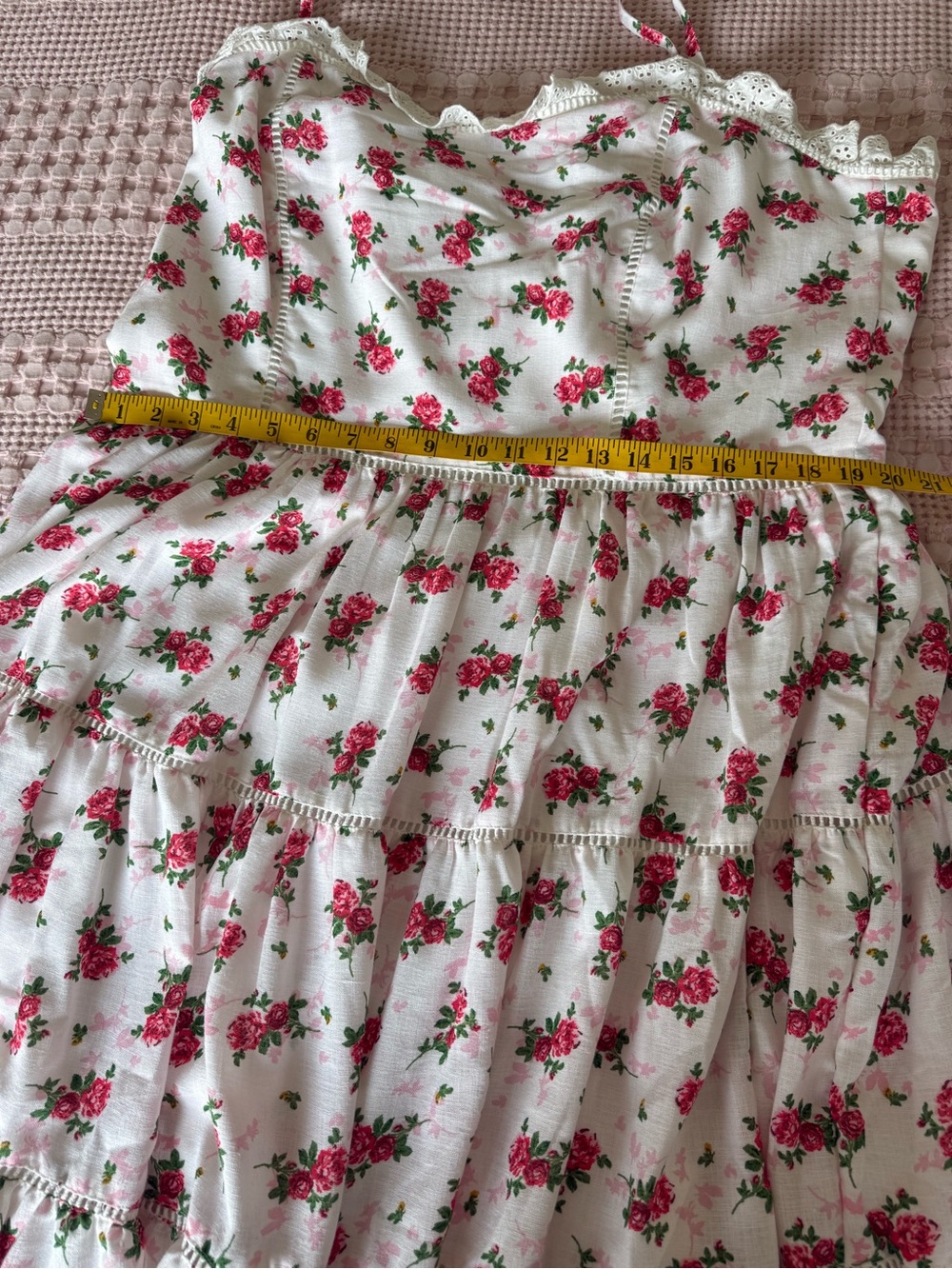 JessaKae Madeline Rosy Lace Maxi Dress with Lace Trim 2X - Picture 7 of 11